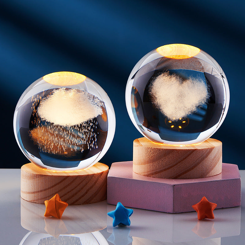 3D Crystal Night Lamp with LED Lighting Effects for Home Decor NALANI