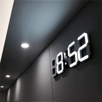 3D LED Digital Wall Clock For Modern Interiors Home Decor White NALANI