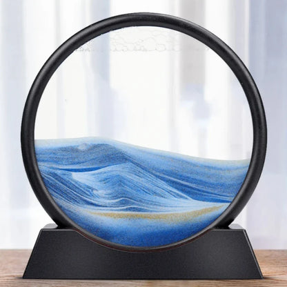 3D Moving Sand Art Deep Sea Sand Sculpture for Relaxation Decor Navy blue NaLani
