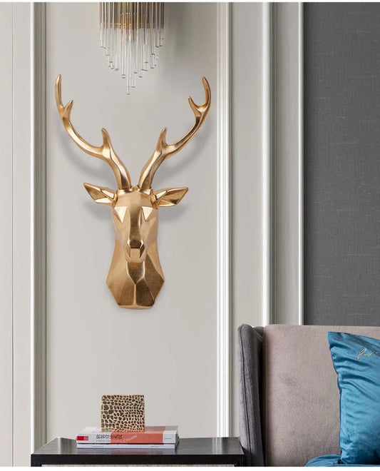 3D Stag Reindeer Head Statue for Rustic Home Decor and Stylish Atmosphere NaLani
