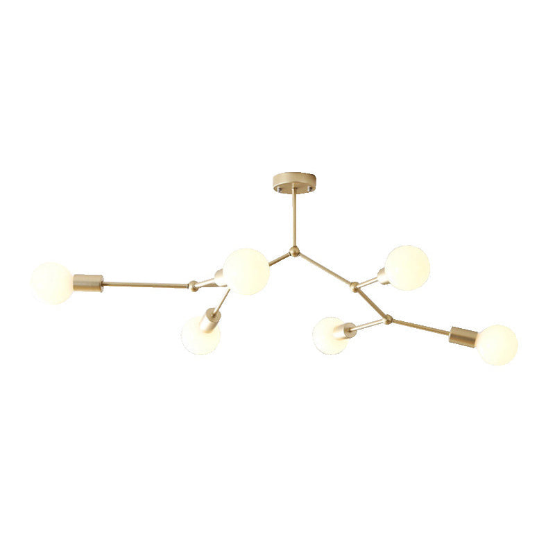 6 Light Branch Chandelier Modern Glass Shade Living Room NALANI