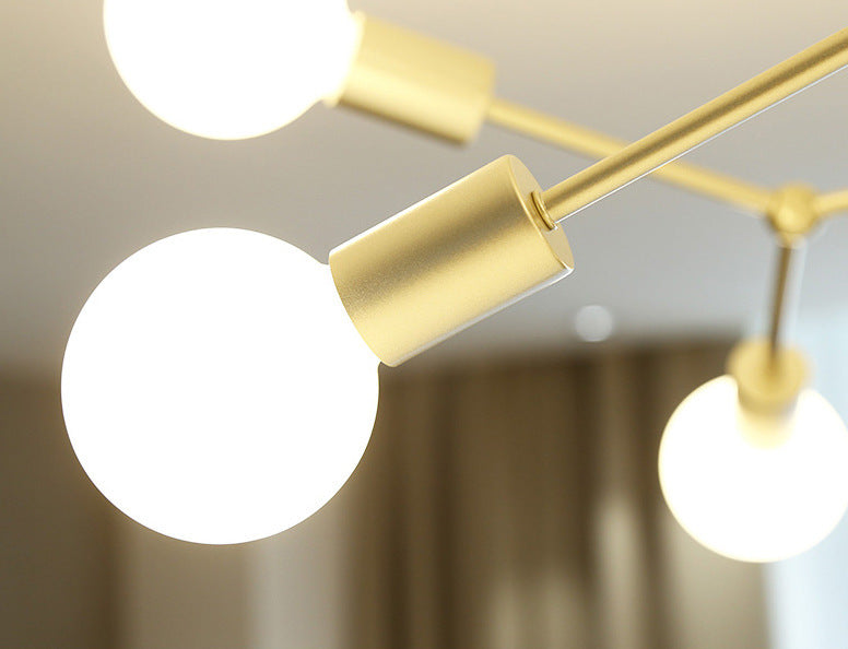 6 Light Branch Chandelier Modern Glass Shade Living Room NALANI