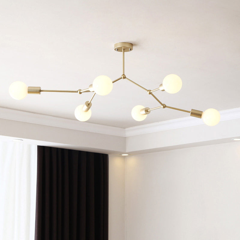 6 Light Branch Chandelier Modern Glass Shade Living Room NALANI