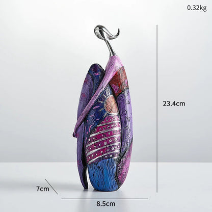 Abstract Cultural Female Sculpture Unique Decorative Art Piece B - Purple NaLani