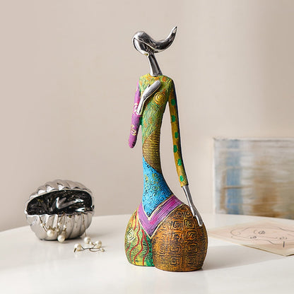 Abstract Cultural Female Sculpture Unique Decorative Art Piece NaLani