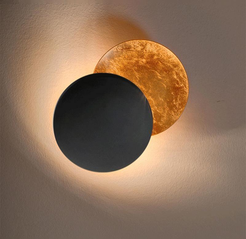 Adjustable Disc Wall Lamp With Nickel Front Disk Modern NALANI