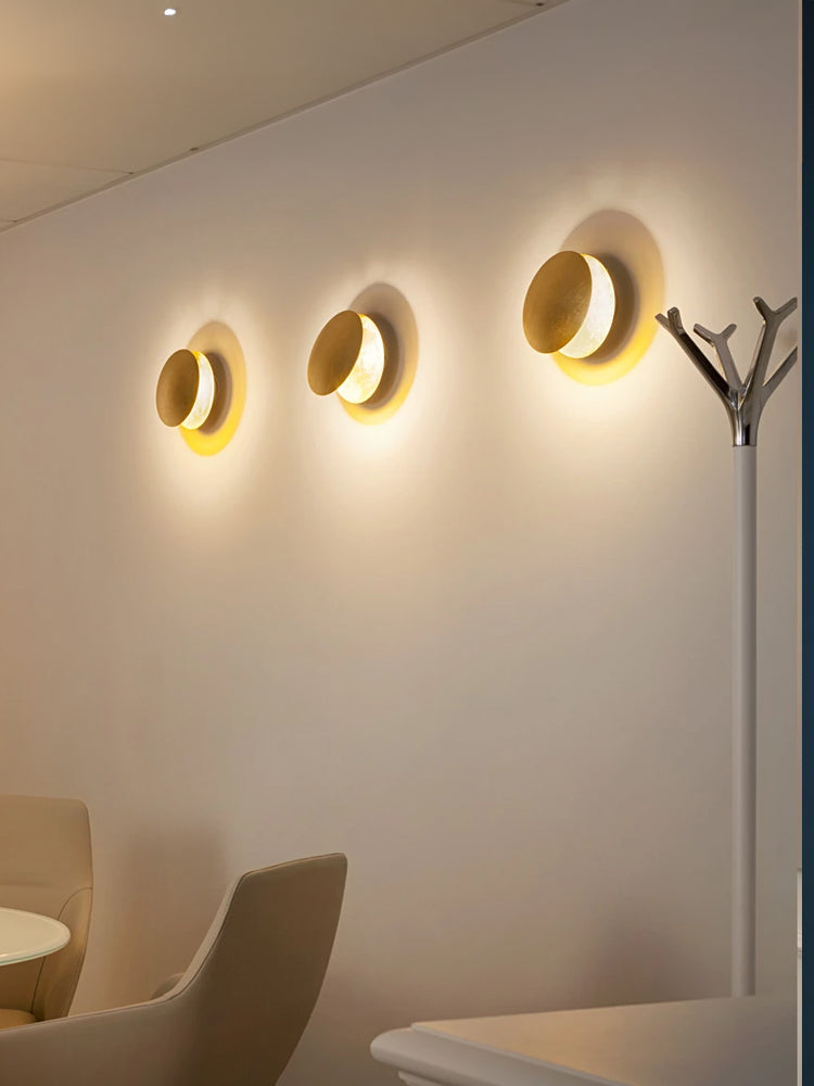 Adjustable Disc Wall Lamp With Nickel Front Disk Modern NALANI
