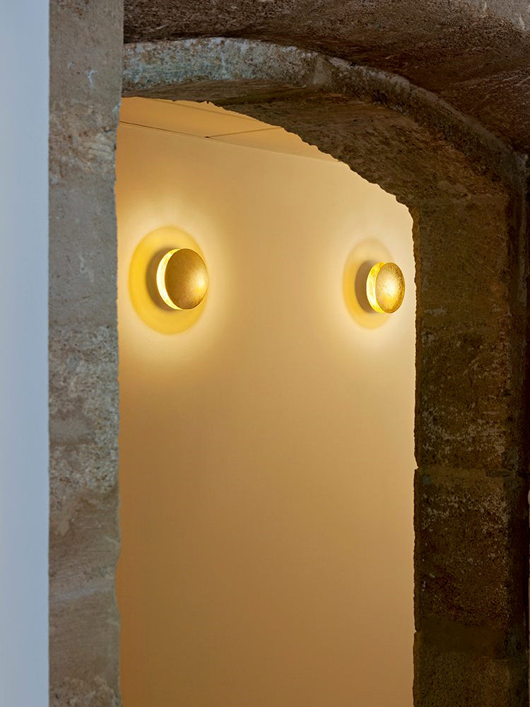 Adjustable Disc Wall Lamp With Nickel Front Disk Modern NALANI