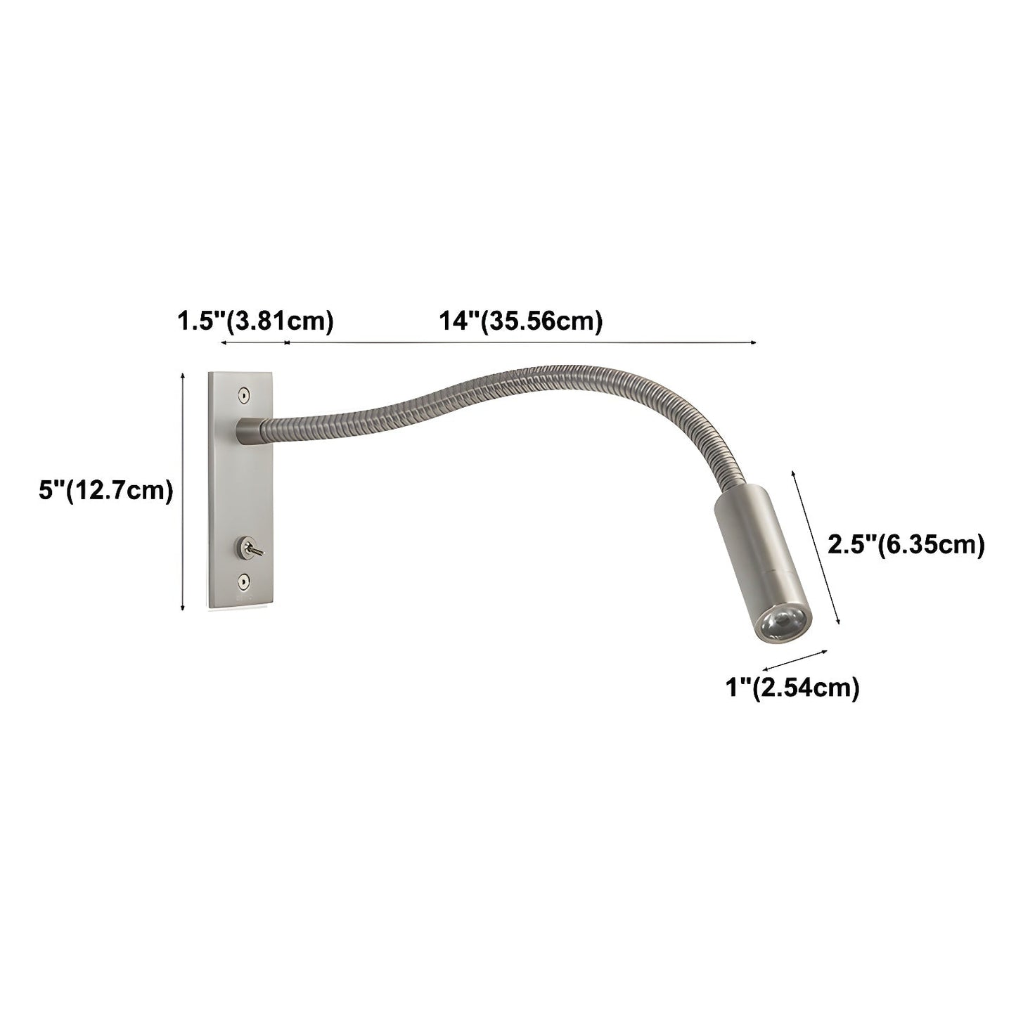 Adjustable Gooseneck Wall Lamp for Reading and Task Light NALANI