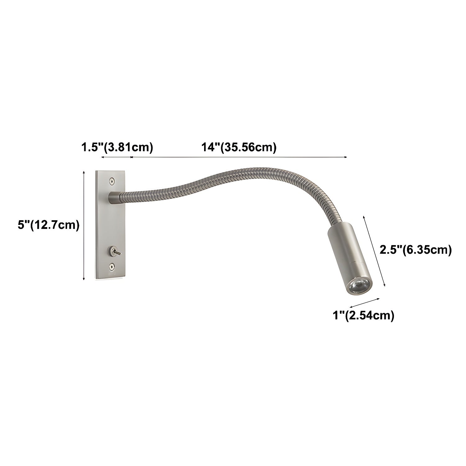 Adjustable Gooseneck Wall Lamp for Reading and Task Light NALANI