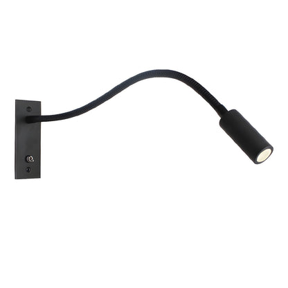 Adjustable Gooseneck Wall Lamp for Reading and Task Light W 13.8″ x H 4.7″ Black (Non-rustproof hose) Warm Light NALANI