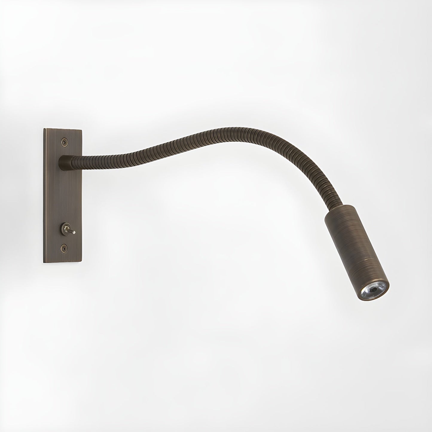 Adjustable Gooseneck Wall Lamp for Reading and Task Light W 13.8″ x H 4.7″ Brushed Bronze (Non-rustproof hose) Warm Light NALANI