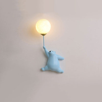 Adorable Bear Balloon Wall Lamp for Kids Room Decoration Blue Bear's right hand NaLani