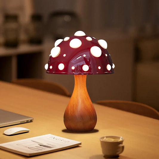 Amanita Mushroom Table Lamp With Soft Ambient Glow NALANI