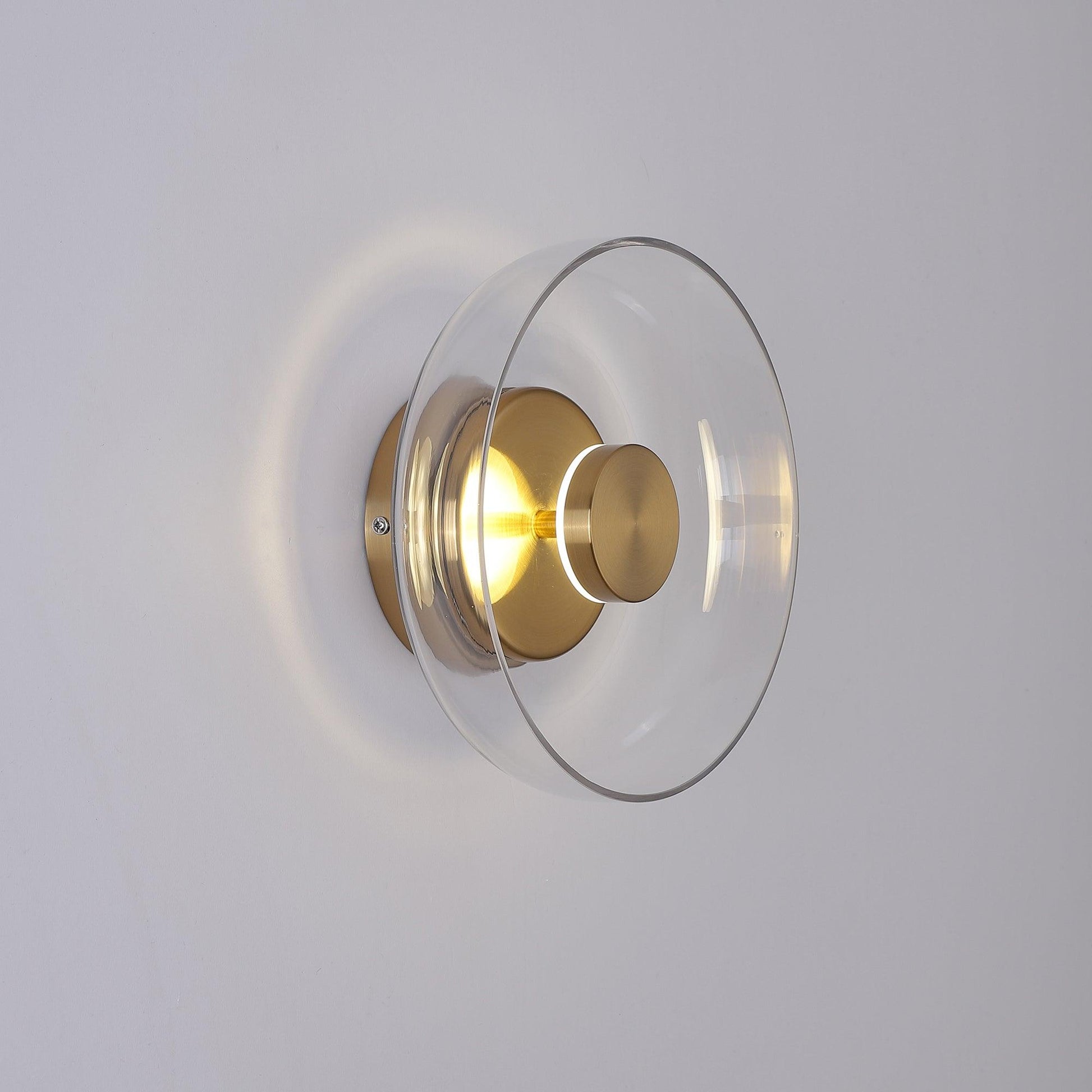 Ambient LED Wall Light With Glass And Brass Screen NALANI