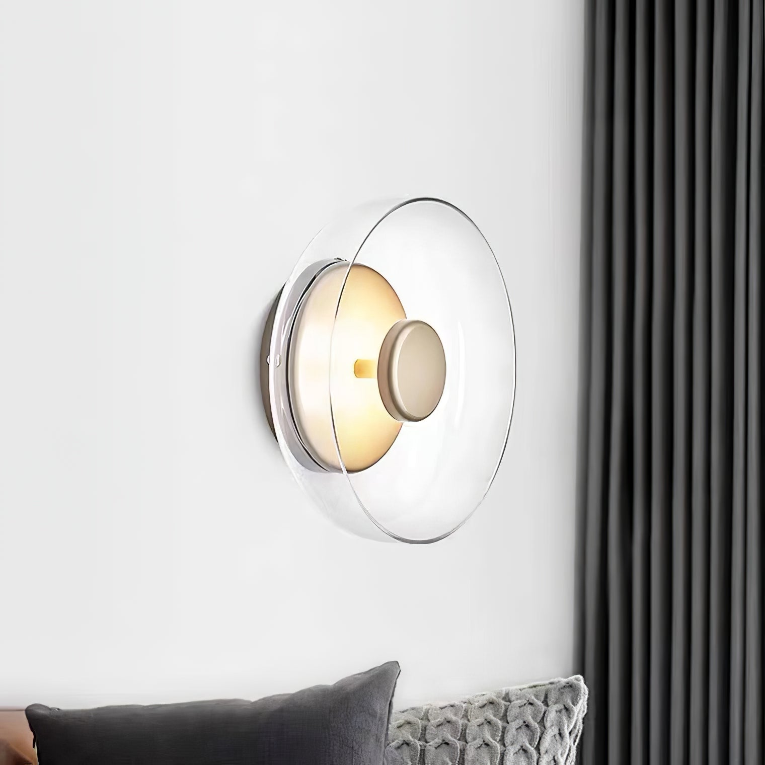 Ambient LED Wall Light With Glass And Brass Screen NALANI