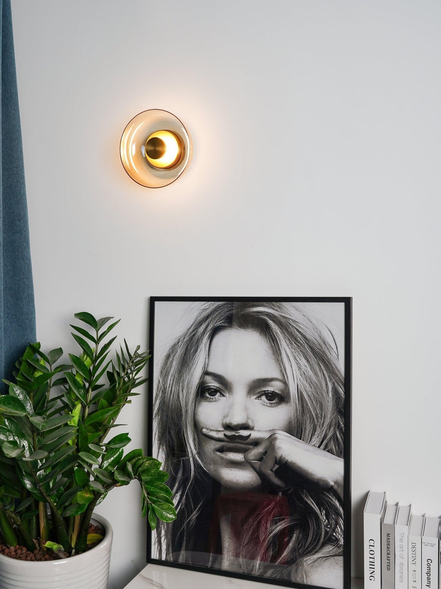 Ambient LED Wall Light With Glass And Brass Screen NALANI