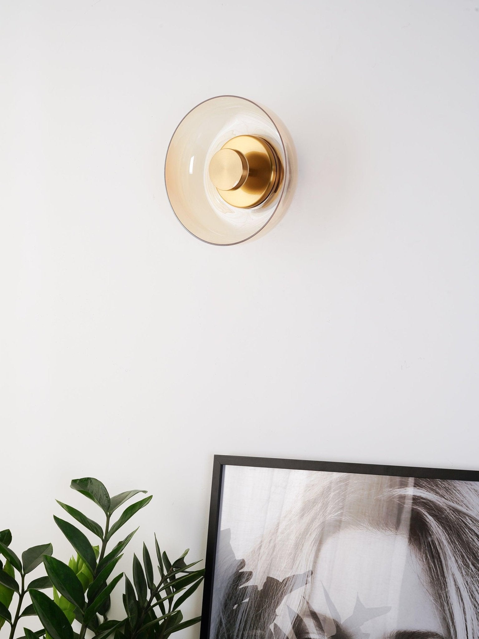 Ambient LED Wall Light With Glass And Brass Screen NALANI