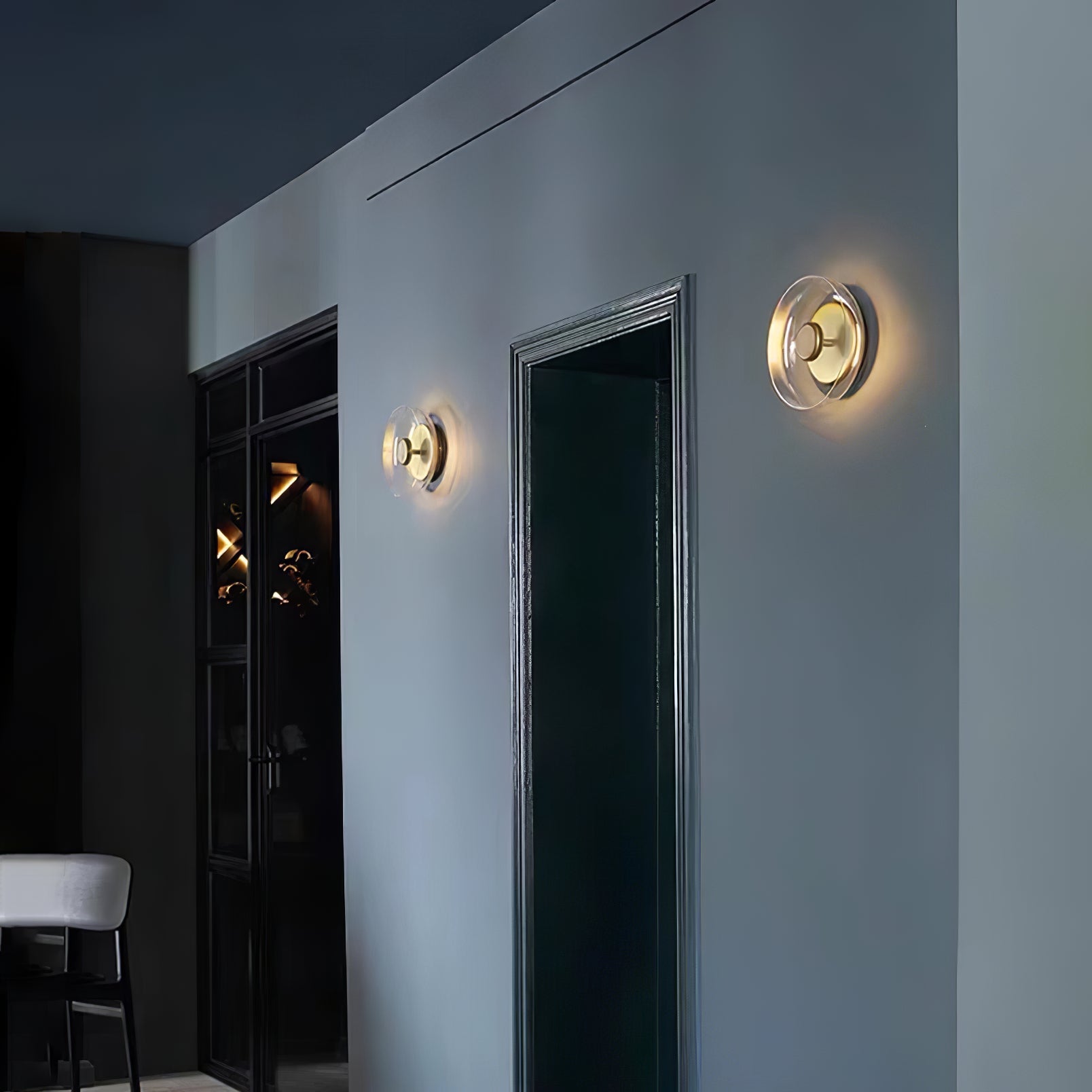 Ambient LED Wall Light With Glass And Brass Screen NALANI