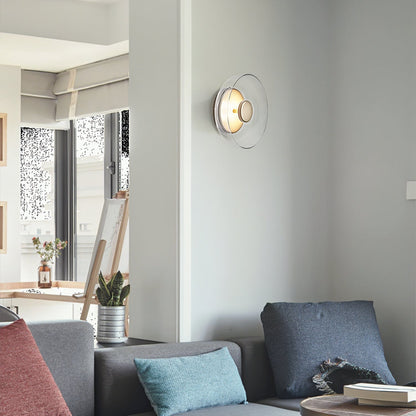 Ambient LED Wall Light With Glass And Brass Screen NALANI