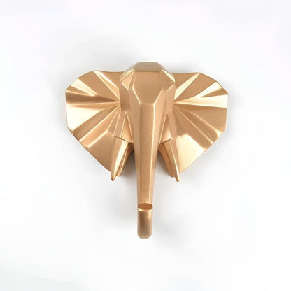 Animal Head Wall Mounted Key Holder and Coat Rack Decor Gold Elephant NaLani