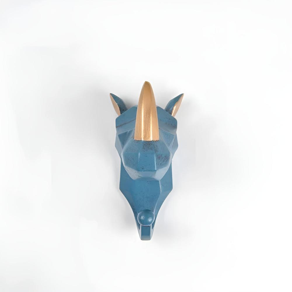 Animal Head Wall Mounted Key Holder and Coat Rack Decor Duo Rhinoceros NaLani