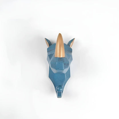 Animal Head Wall Mounted Key Holder and Coat Rack Decor Duo Rhinoceros NaLani
