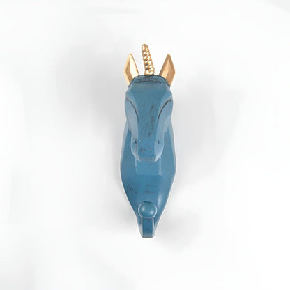 Animal Head Wall Mounted Key Holder and Coat Rack Decor Duo Unicorn NaLani