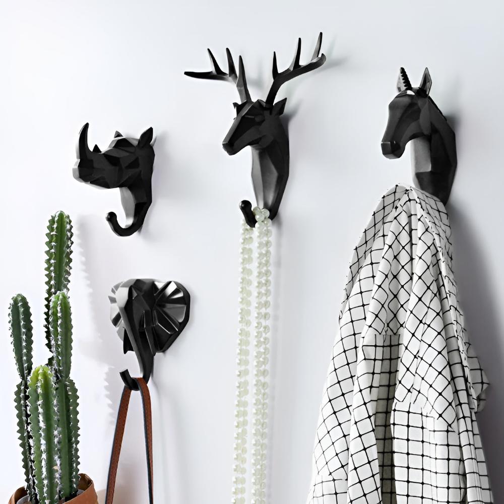 Animal Head Wall Mounted Key Holder and Coat Rack Decor NaLani
