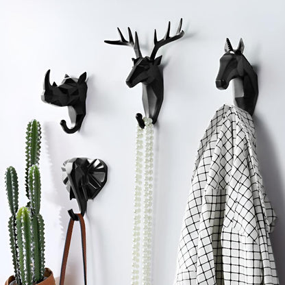Animal Head Wall Mounted Key Holder and Coat Rack Decor NaLani