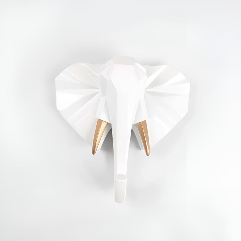 Animal Head Wall Mounted Key Holder and Coat Rack Decor Ivoor Elephant NaLani