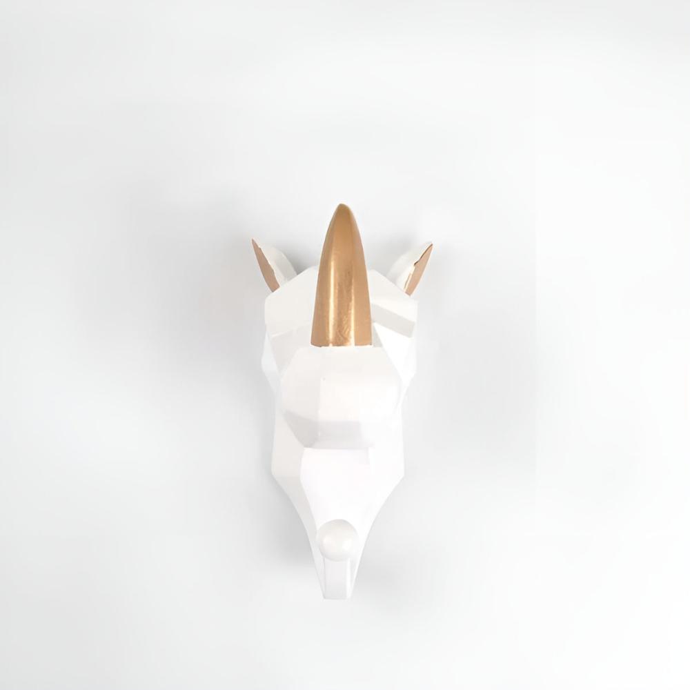 Animal Head Wall Mounted Key Holder and Coat Rack Decor Ivoor Rhinoceros NaLani