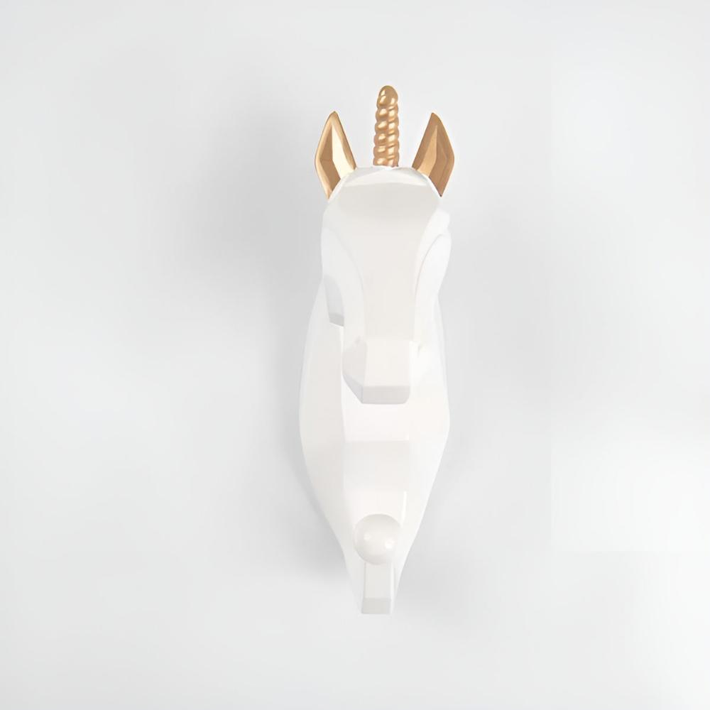 Animal Head Wall Mounted Key Holder and Coat Rack Decor Ivoor Unicorn NaLani