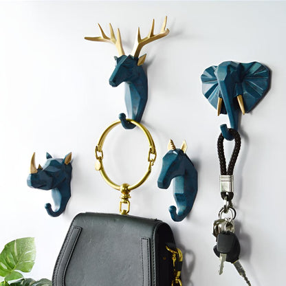Animal Head Wall Mounted Key Holder and Coat Rack Decor NaLani