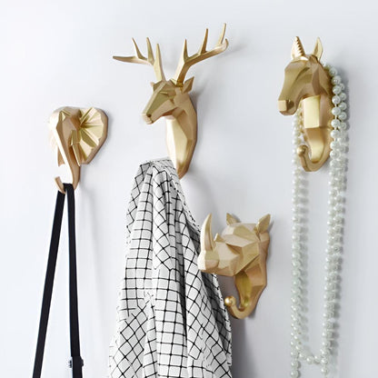 Animal Head Wall Mounted Key Holder and Coat Rack Decor NaLani