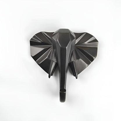 Animal Head Wall Mounted Key Holder and Coat Rack Decor Onyx Elephant NaLani
