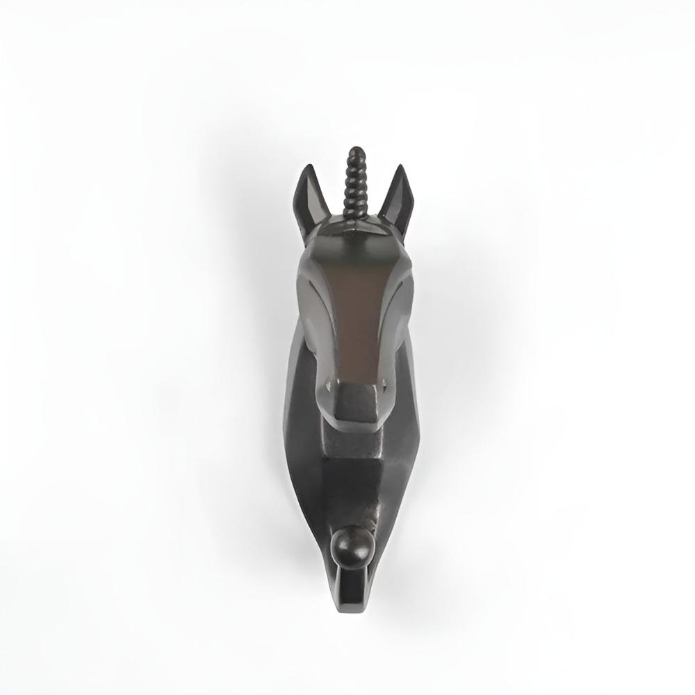 Animal Head Wall Mounted Key Holder and Coat Rack Decor Onyx Unicorn NaLani