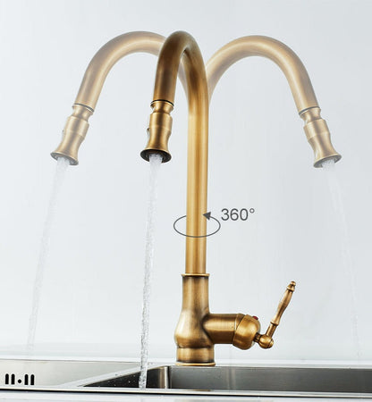 Antique Bronze Pull Out Kitchen Faucet With Touch Sensor-Elektronica/Gadgets-NaLani