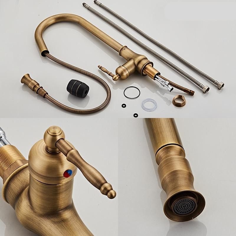 Antique Bronze Pull Out Kitchen Faucet With Touch Sensor-Elektronica/Gadgets-NaLani