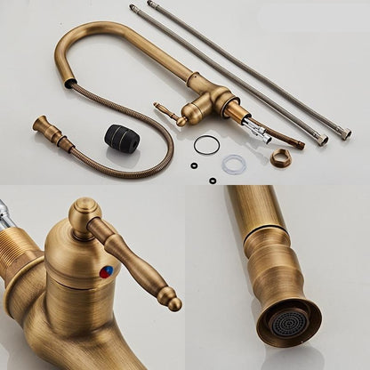 Antique Bronze Pull Out Kitchen Faucet With Touch Sensor-Elektronica/Gadgets-NaLani