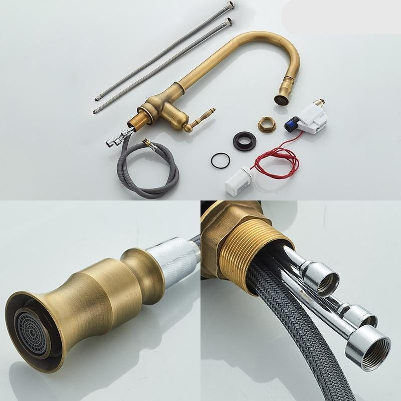 Antique Bronze Pull Out Kitchen Faucet With Touch Sensor-Elektronica/Gadgets-NaLani