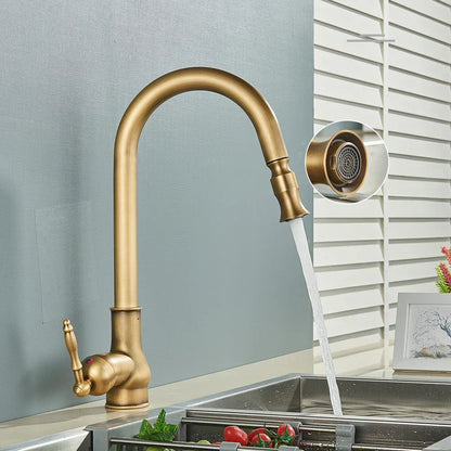 Antique Bronze Pull Out Kitchen Faucet With Touch Sensor-Elektronica/Gadgets-NaLani