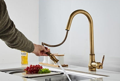 Antique Bronze Pull Out Kitchen Faucet With Touch Sensor-Elektronica/Gadgets-NaLani