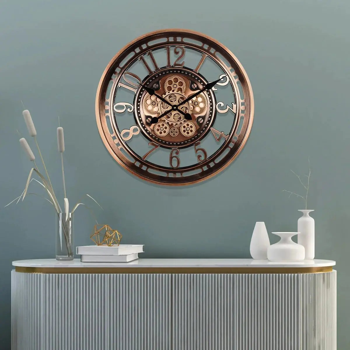 Antique Office Wall Clock Vintage Industrial Design 21 Inch NALANI