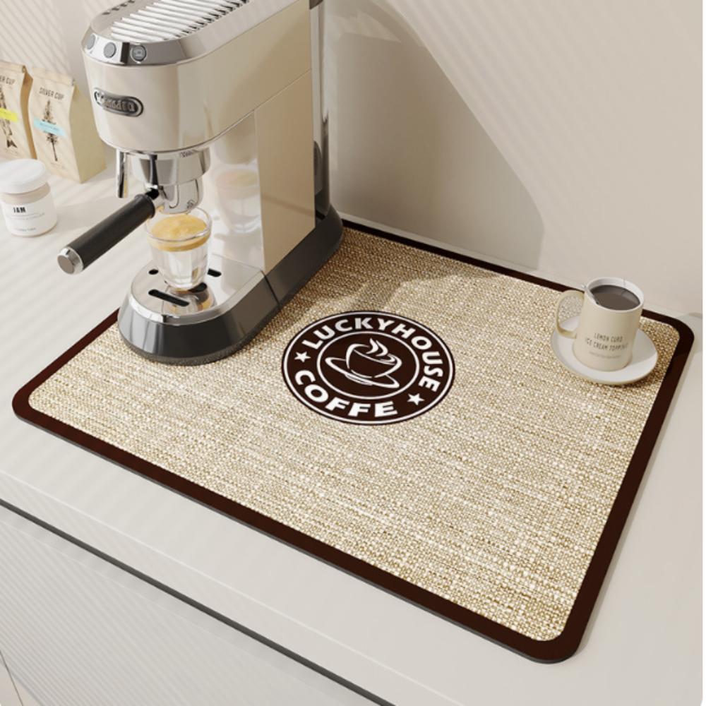 AquaMat - Fast Drying Antislip Kitchen Mat Happy Coffee NALANI