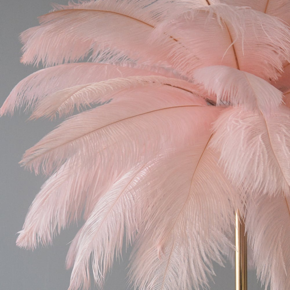 Art Deco Feather Gold Gilded Table Lamp With Soft Glow NALANI