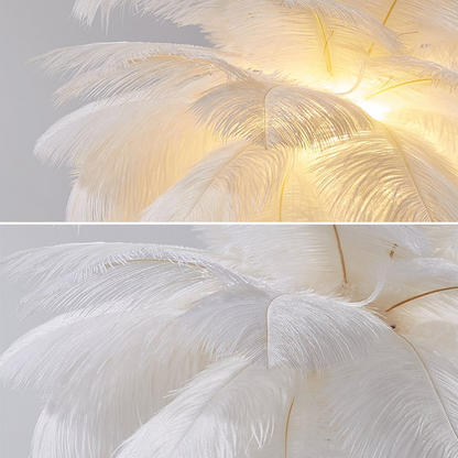 Art Deco Feather Gold Gilded Table Lamp With Soft Glow NALANI