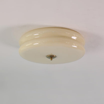 Art Deco Vintage Ceiling Light With White Glass Shade Gold+Beige NALANI