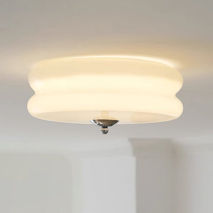 Art Deco Vintage Ceiling Light With White Glass Shade NALANI