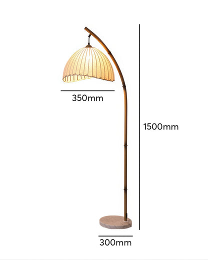 Bamboo Floor Lamp With Fabric Shade For Serene Zen Ambience NALANI